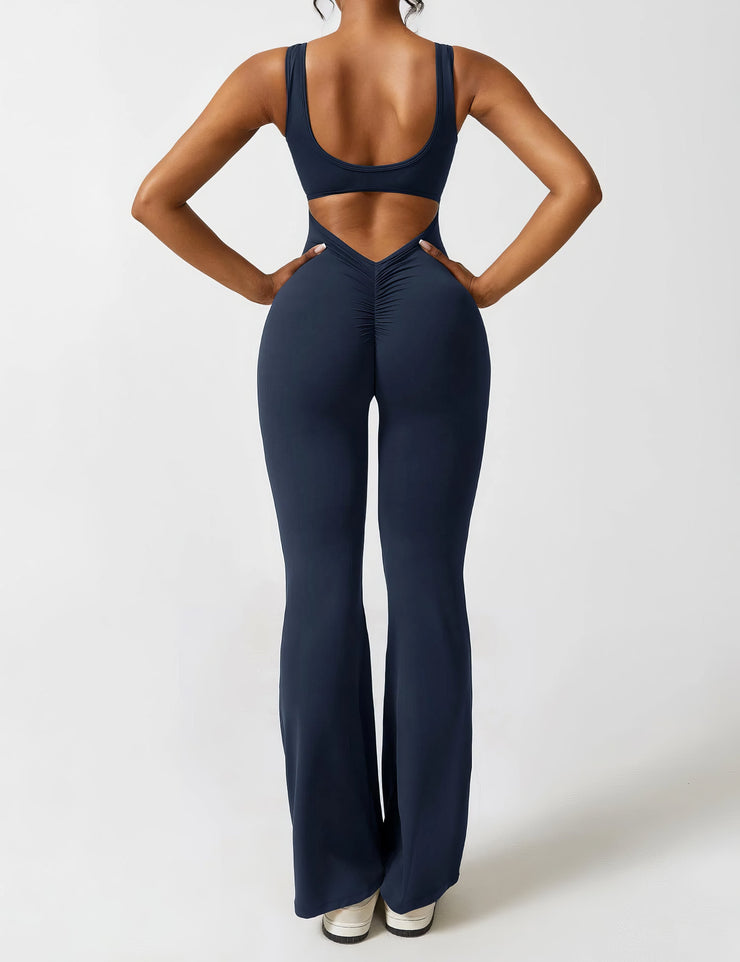 FEY | V-BACK FLARED JUMPSUIT