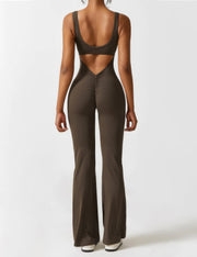 FEY | V-BACK FLARED JUMPSUIT