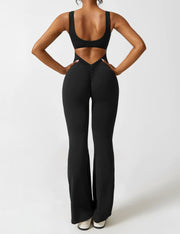 FEY | V-BACK FLARED JUMPSUIT