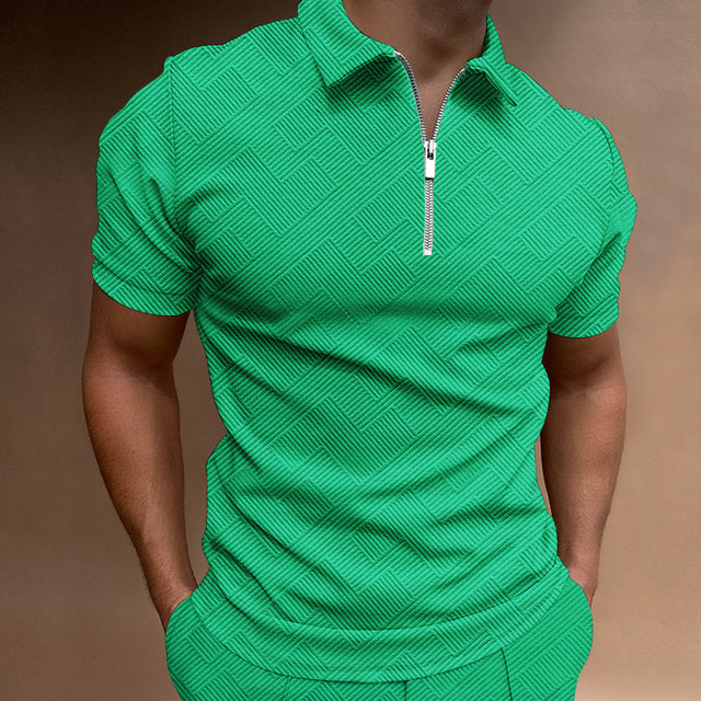 James sommargolfpoloshirt för män med enkelt mönster och lynlås