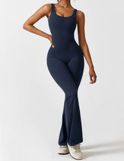 FEY | V-BACK FLARED JUMPSUIT