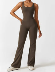 FEY | V-BACK FLARED JUMPSUIT