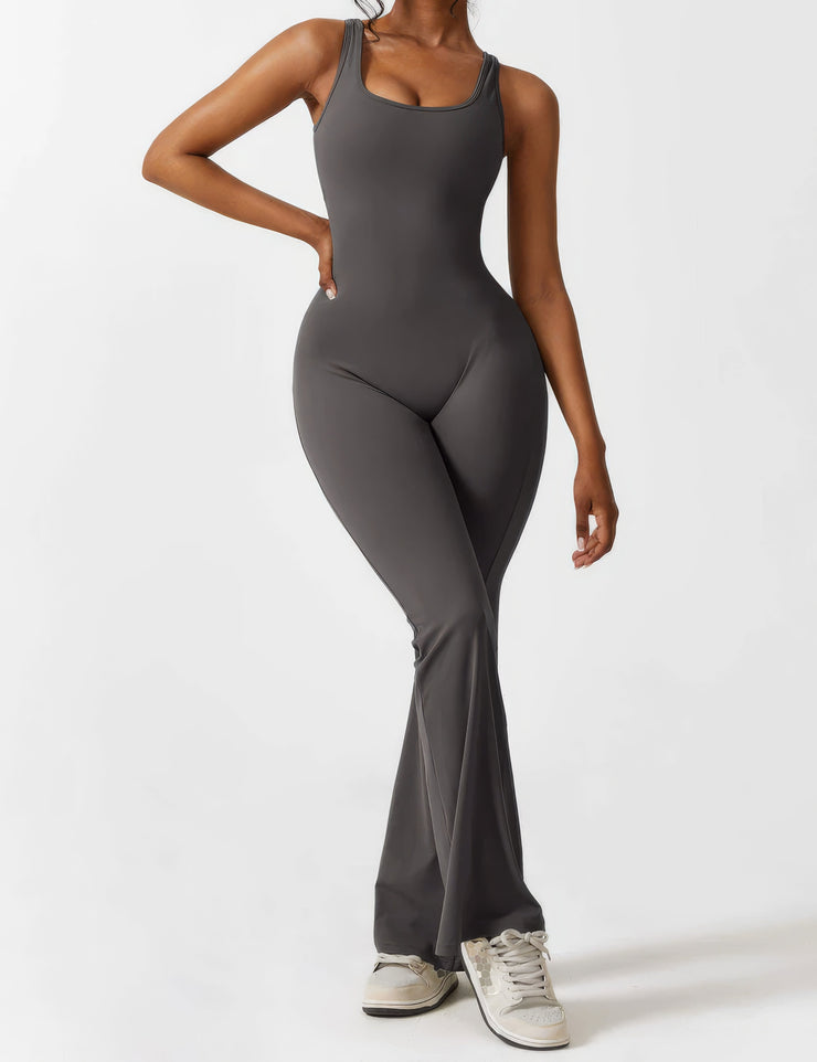 FEY | V-BACK FLARED JUMPSUIT