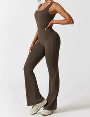 FEY | V-BACK FLARED JUMPSUIT