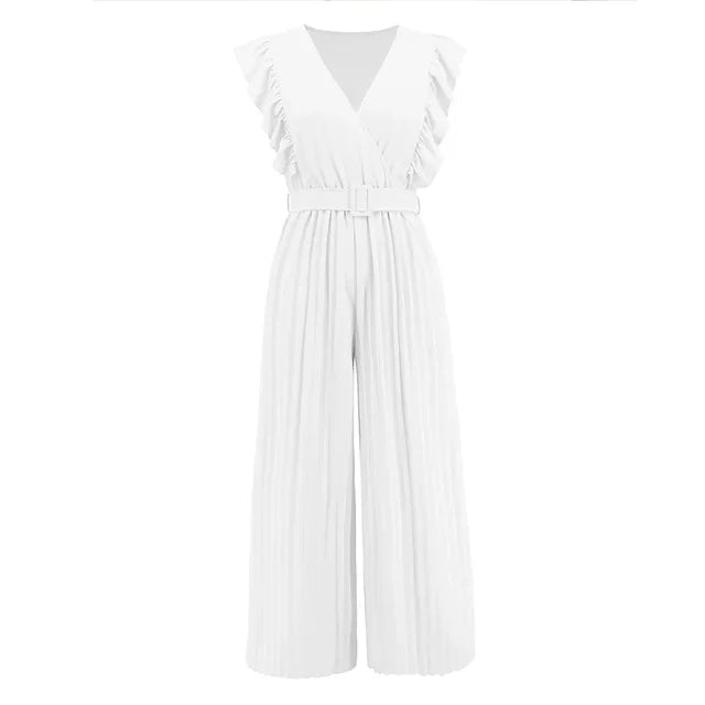 Elma - jumpsuit met hoge taille en V-hals