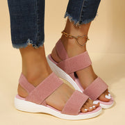 Elaine - Roman Low Wedge afslappet sandal