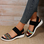 Elaine - Roman Low Wedge afslappet sandal