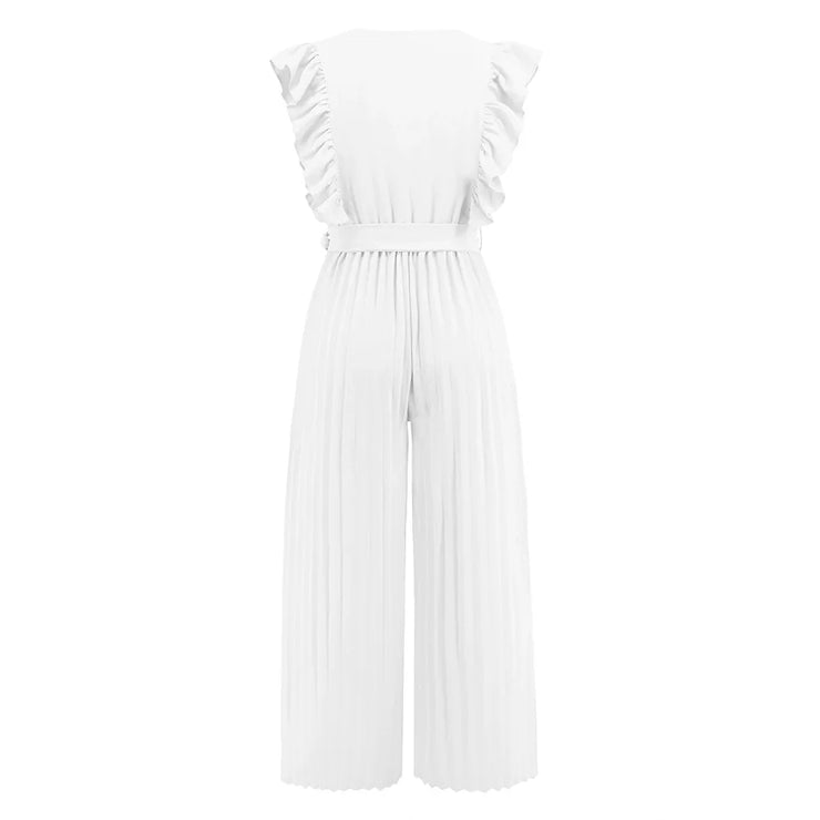 Elma - jumpsuit met hoge taille en V-hals