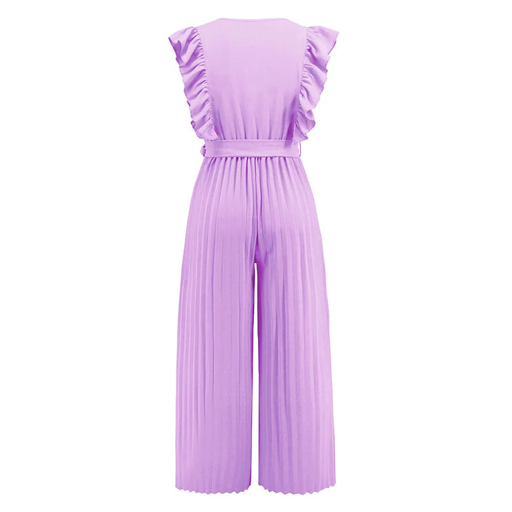 Elma - jumpsuit met hoge taille en V-hals