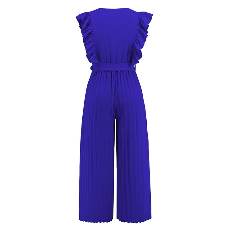 Elma - jumpsuit met hoge taille en V-hals