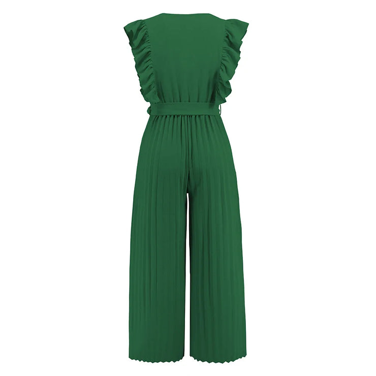 Elma - jumpsuit met hoge taille en V-hals