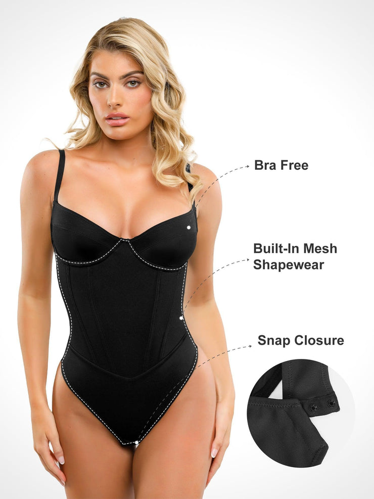 Inbyggda Shapewear-korsettliknande stringbody